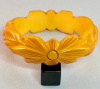 BB196 chunky flower and leaf carved corn bakelite bangle